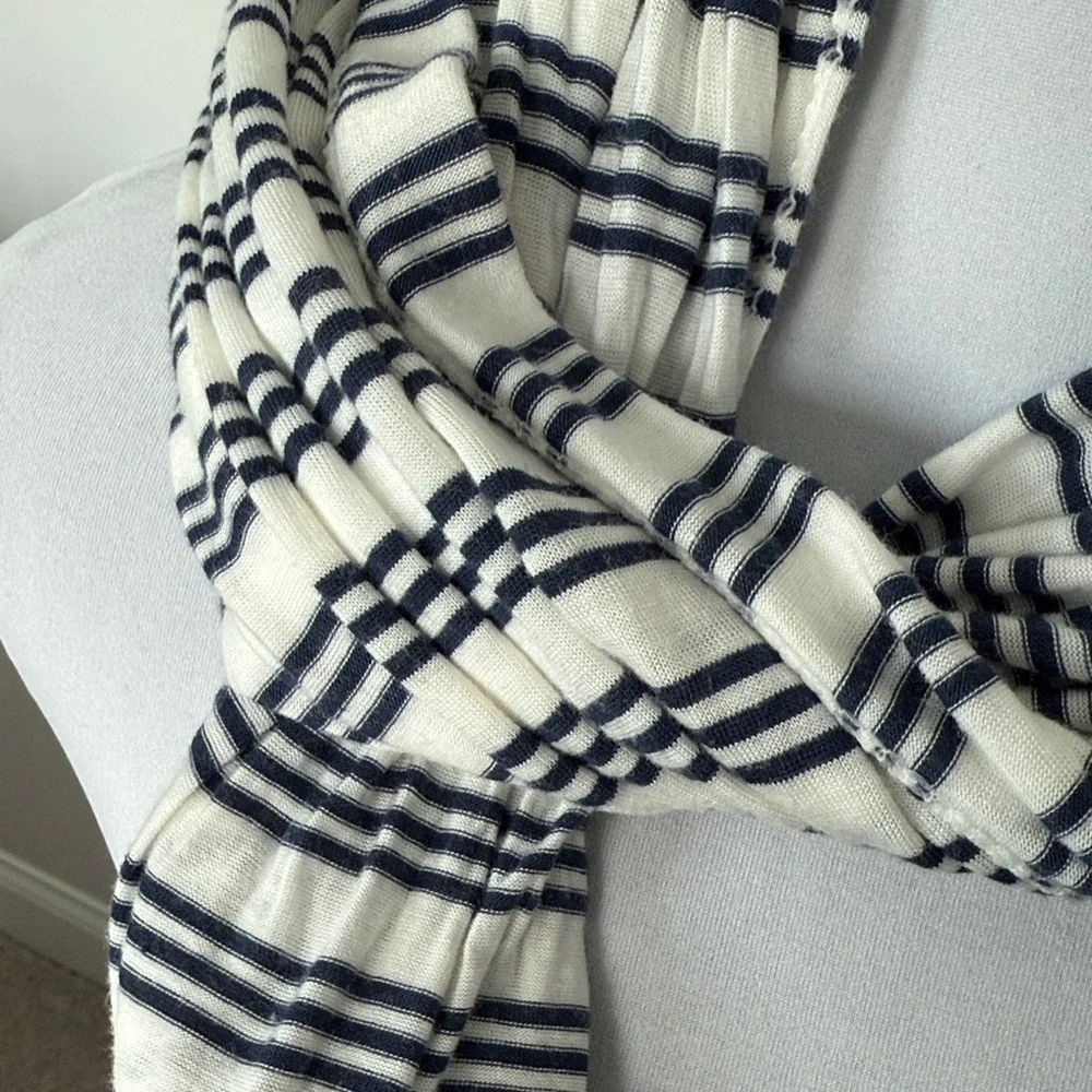 Charming Charlie Nacy and White‎ Striped Wrap